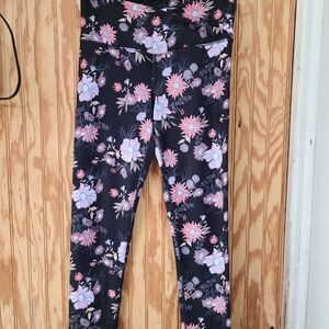 SO Black Floral Kids Leggings